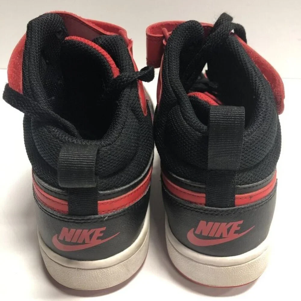 Nike Big Kids’ Borough Mid 2, Black/Red Sneakers, Boys’ Size 4.5Y